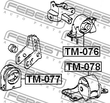 Febest TM-078 - Подушка, підвіска двигуна autocars.com.ua