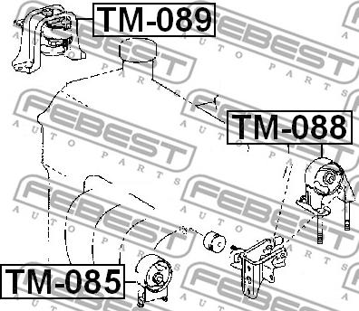 Febest TM-085 - Подушка, підвіска двигуна autocars.com.ua