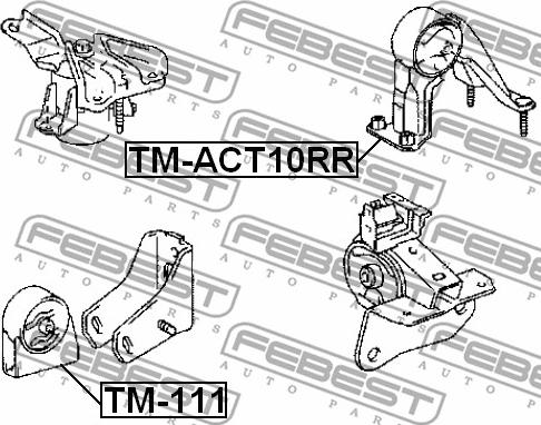 Febest TM-111 - Подушка, підвіска двигуна autocars.com.ua