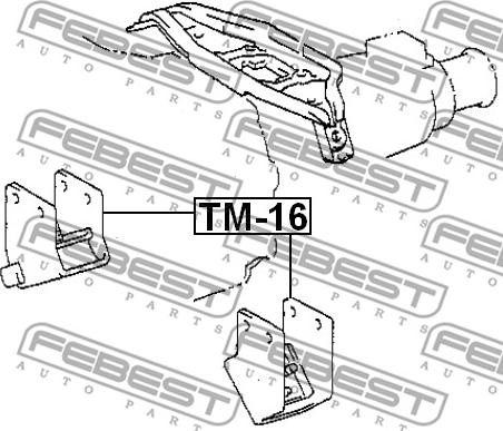 Febest TM-16 - Подушка, підвіска двигуна autocars.com.ua