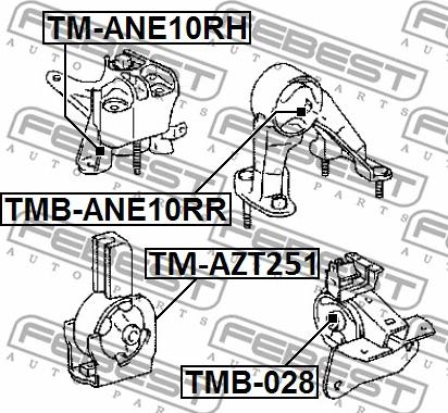 Febest TM-ANE10RH - Подушка, підвіска двигуна autocars.com.ua