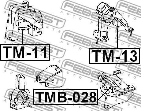 Febest TMB-028 - Подушка, опора, подвеска двигателя avtokuzovplus.com.ua