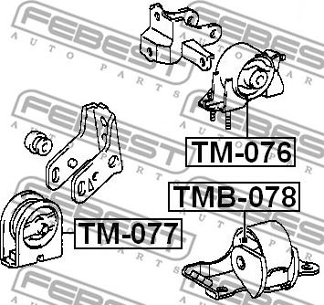 Febest TMB-078 - Подушка, підвіска двигуна autocars.com.ua