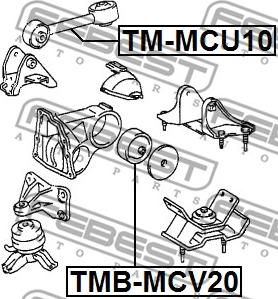 Febest TMB-MCV20 - Подушка, підвіска двигуна autocars.com.ua