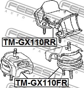 Febest TM-GX110FR - Подушка, підвіска двигуна autocars.com.ua