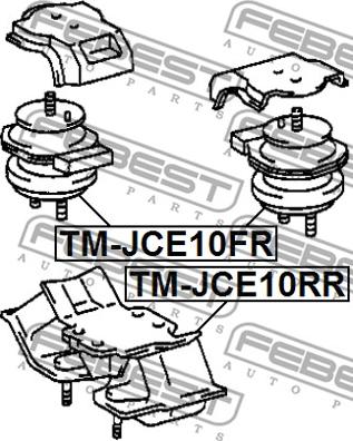 Febest TM-JCE10RR - Подушка, підвіска двигуна autocars.com.ua