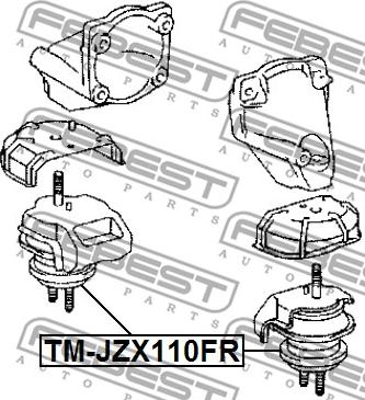 Febest TM-JZX110FR - Подушка, опора, подвеска двигателя avtokuzovplus.com.ua