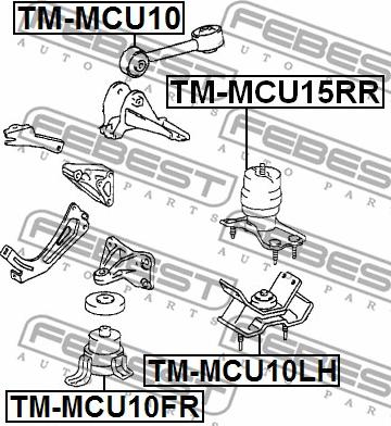 Febest TM-MCU10LH - Подушка, підвіска двигуна autocars.com.ua