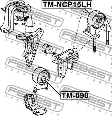 Febest TM-NCP15LH - Подушка, підвіска двигуна autocars.com.ua