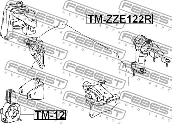 Febest TM-ZZE122R - Подушка, опора, подвеска двигателя avtokuzovplus.com.ua