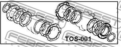 Febest TOS-001 - Ремкомплект, поворотний кулак autocars.com.ua