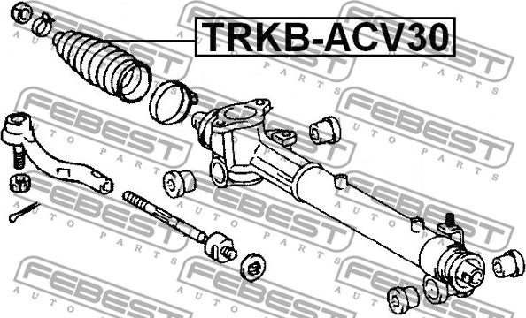 Febest TRKB-ACV30 - Пильник рульової рейки Camry 01-06 autocars.com.ua