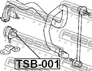 Febest TSB-001 - Втулка, стабілізатор autocars.com.ua