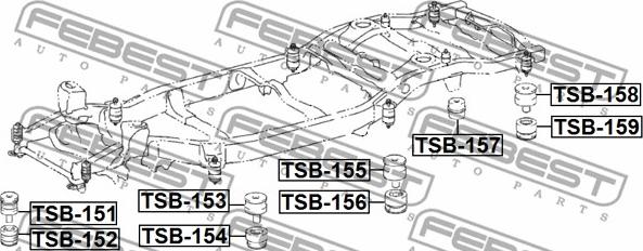 Febest TSB-155 - Втулка, балка мосту autocars.com.ua