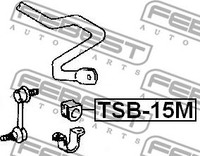 Febest TSB-15M - Втулка, стабілізатор autocars.com.ua