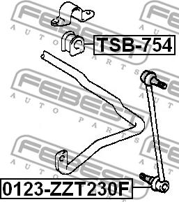 Febest TSB-754 - Втулка, стабілізатор autocars.com.ua