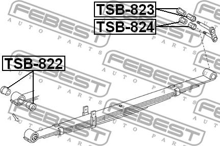 Febest TSB-823 - Втулка, листова ресора autocars.com.ua