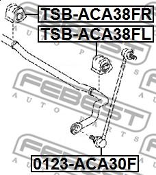 Febest TSB-ACA38FR - Втулка, стабілізатор autocars.com.ua