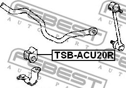 Febest TSB-ACU20R - Втулка, стабілізатор autocars.com.ua