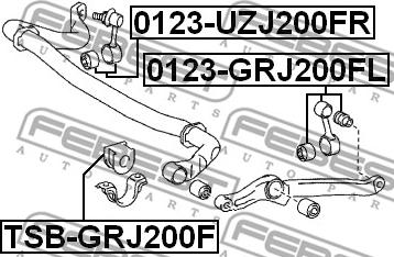 Febest TSB-GRJ200F - Втулка, стабілізатор autocars.com.ua