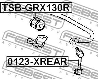 Febest TSB-GRX130R - Втулка, стабілізатор autocars.com.ua