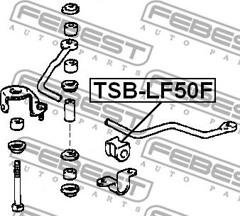 Febest TSB-LF50F - ВТУЛКА ПЕРЕДНЕГО СТАБИЛИЗАТОРА D26 TOYOTA LAND CRUISER 80 FZJ80-HDJ81-HZJ80 1990-2001 FEBEST autodnr.net