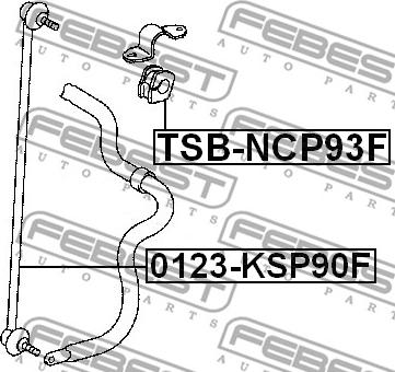 Febest TSB-NCP93F - Втулка, стабілізатор autocars.com.ua