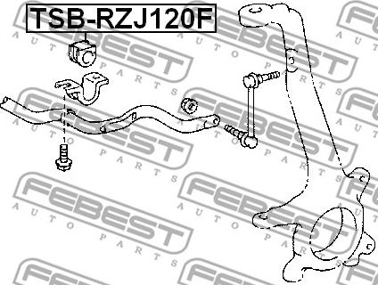 Febest TSB-RZJ120F - втулка переднього стабілізатора d28 autocars.com.ua