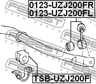 Febest TSB-UZJ200F - Втулка, стабілізатор autocars.com.ua