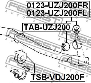 Febest TSB-VDJ200F - Втулка, стабілізатор autocars.com.ua