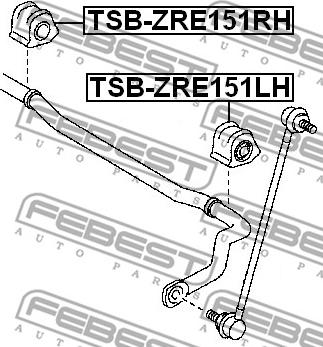 Febest TSB-ZRE151LH - Втулка, стабілізатор autocars.com.ua