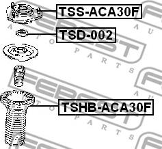 Febest TSD-002 - ШАЙБА ОПОРНОГО ПОДШИПНИКА TOYOTA COROLLA CE120-NZE12#-ZZE12# 2000-2008 FEBEST autodnr.net