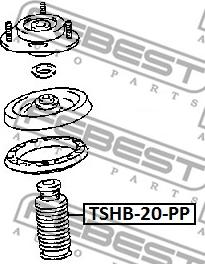 Febest TSHB-20-PP - Пилозахисний комплект, амортизатор autocars.com.ua