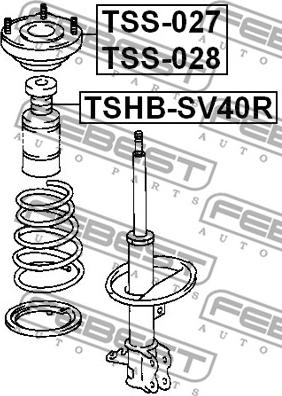 Febest TSS-027 - Опора стійки амортизатора, подушка autocars.com.ua