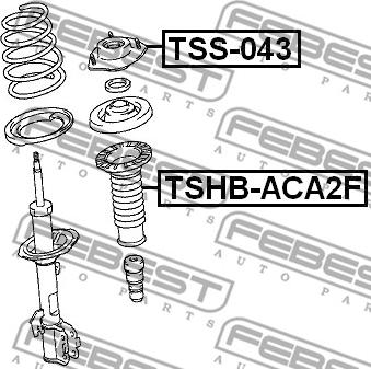 Febest TSS-043 - Опора стойки амортизатора, подушка avtokuzovplus.com.ua