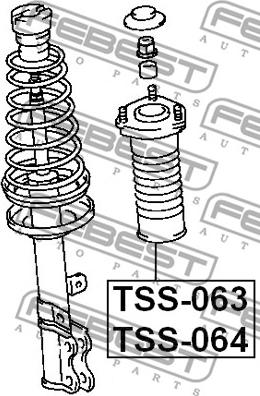 Febest TSS-063 - Опора стойки амортизатора, подушка avtokuzovplus.com.ua