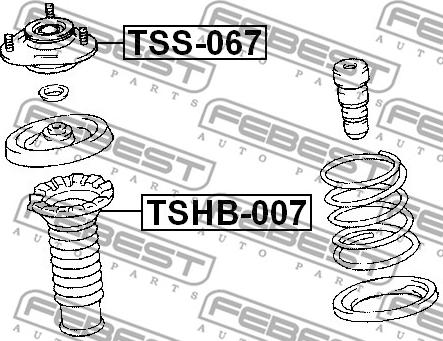 Febest TSS-067 - Опора стійки амортизатора, подушка autocars.com.ua