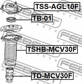 Febest TSS-AGL10F - Опора стойки амортизатора, подушка avtokuzovplus.com.ua