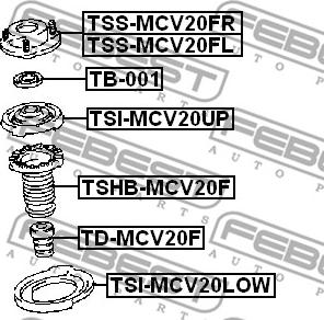 Febest TSS-MCV20FL - Опора стойки амортизатора, подушка autodnr.net