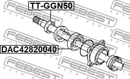 Febest TT-GGN50 - Підшипник ступиці колеса autocars.com.ua