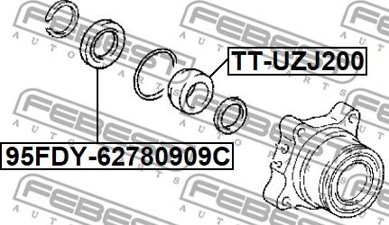 Febest TT-UZJ200 - Підшипник ступиці колеса autocars.com.ua