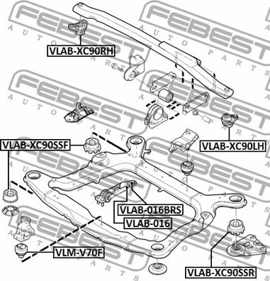 Febest VLAB-016BRS - Подушка, підвіска двигуна autocars.com.ua