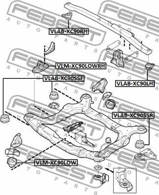 Febest VLAB-XC90LH - Втулка, балка мосту autocars.com.ua