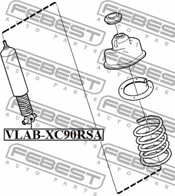 Febest VLAB-XC90RSA - Сайлентблок стійки, амортизатора autocars.com.ua