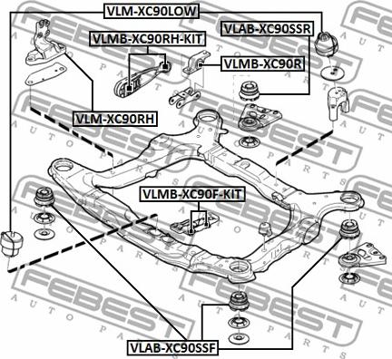 Febest VLMB-XC90RH-KIT - Подушка, опора, подвеска двигателя avtokuzovplus.com.ua