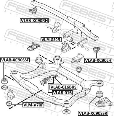 Febest VLM-S80R - Подушка, підвіска двигуна autocars.com.ua