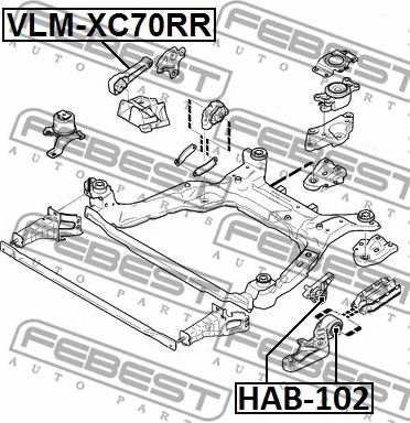 Febest VLM-XC70RR - Опора двигуна - КПП autocars.com.ua