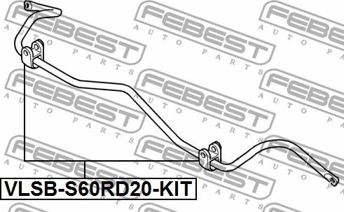 Febest VLSB-S60RD20-KIT - Ремкомплект, підшипник стабілізатора autocars.com.ua