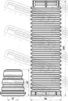 Febest VLSHB-S40IIF - Пилозахисний комплект, амортизатор autocars.com.ua