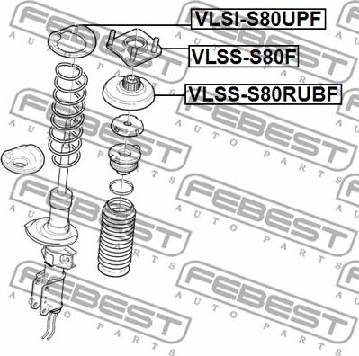 Febest VLSI-S80UPF - Опора стійки амортизатора, подушка autocars.com.ua